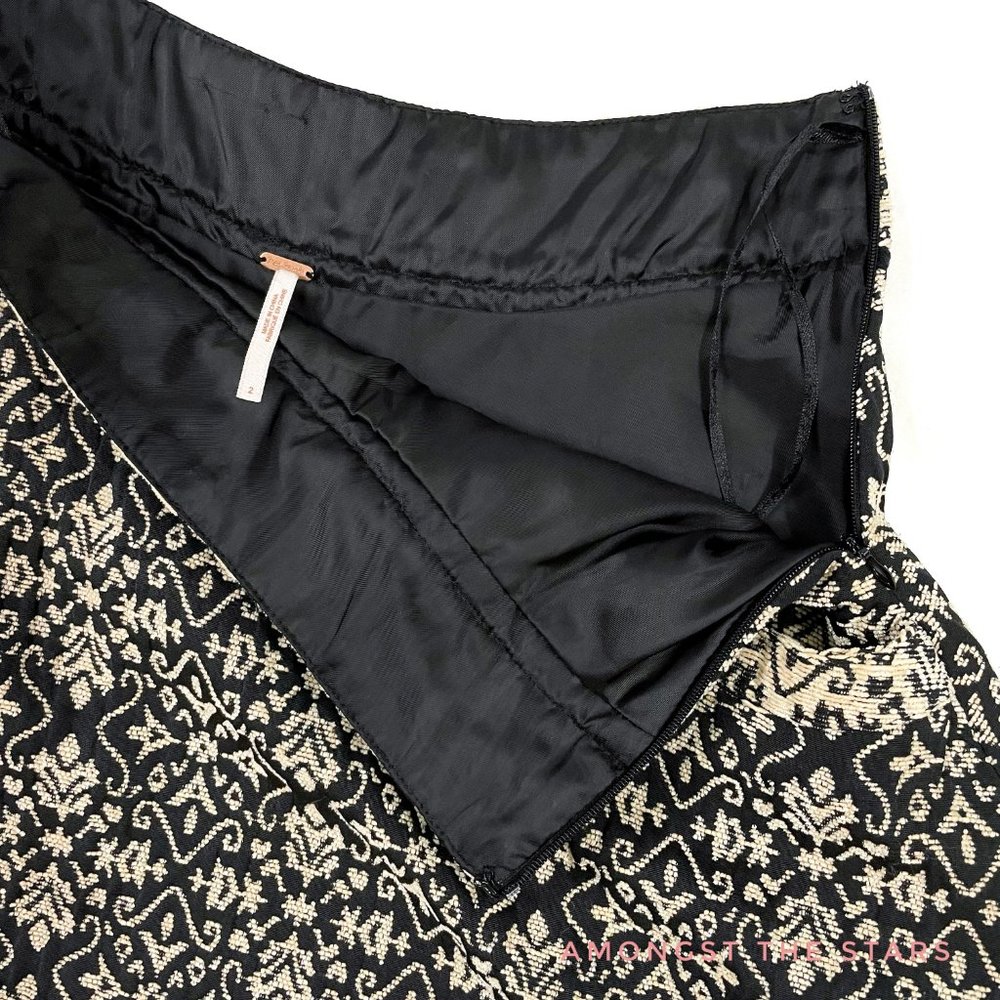 Free People Carpet Bag Black Jacquard Mini Skirt - Picture 10 of 12